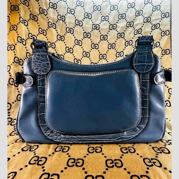 Blue Patent Handbag w/ Built-in Mirror - Picture 4 of 8